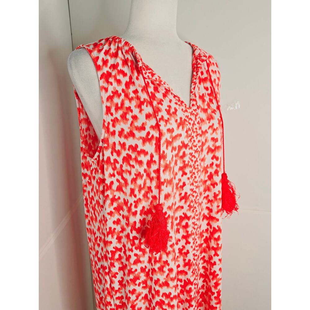 Michael Kors Euc Shift Ruby Red Dress Tassels Str… - image 5